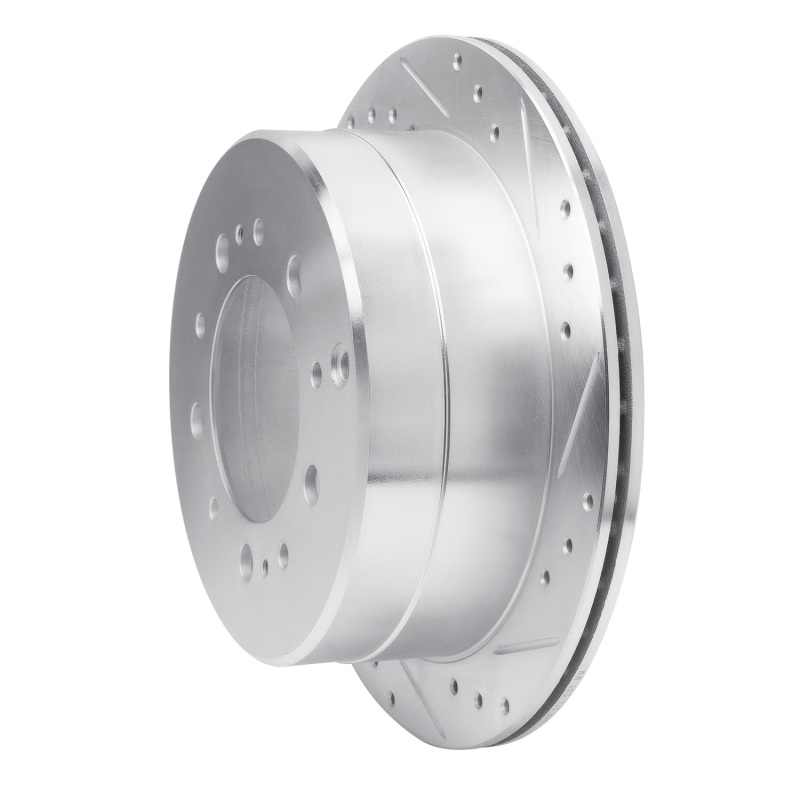 Lexus LX470 Brake Rotor (1) - Rear Right - R1 Concepts - Drilled & Slotted - Silver - `98-`07